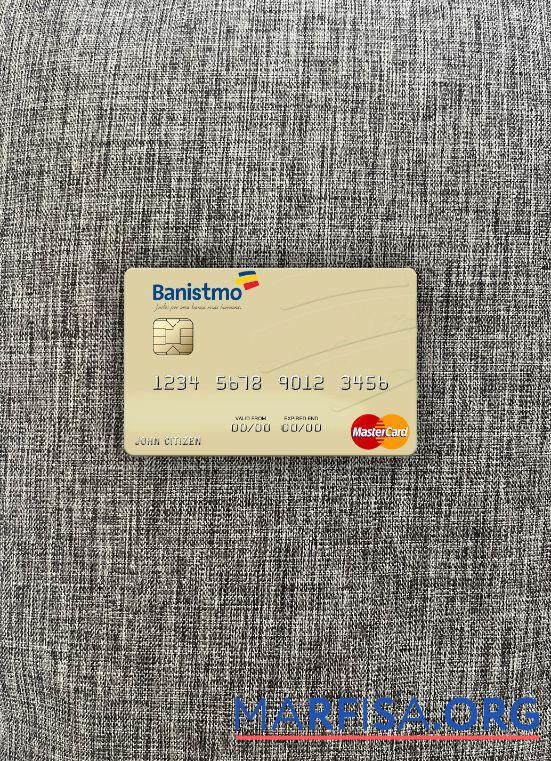 Printable Panama Banco Banistmo mastercard photolook front template